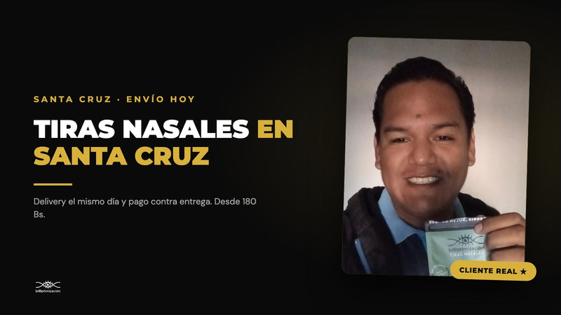 Tiras nasales en Santa Cruz — cliente real con pack biOptimización, envío mismo día