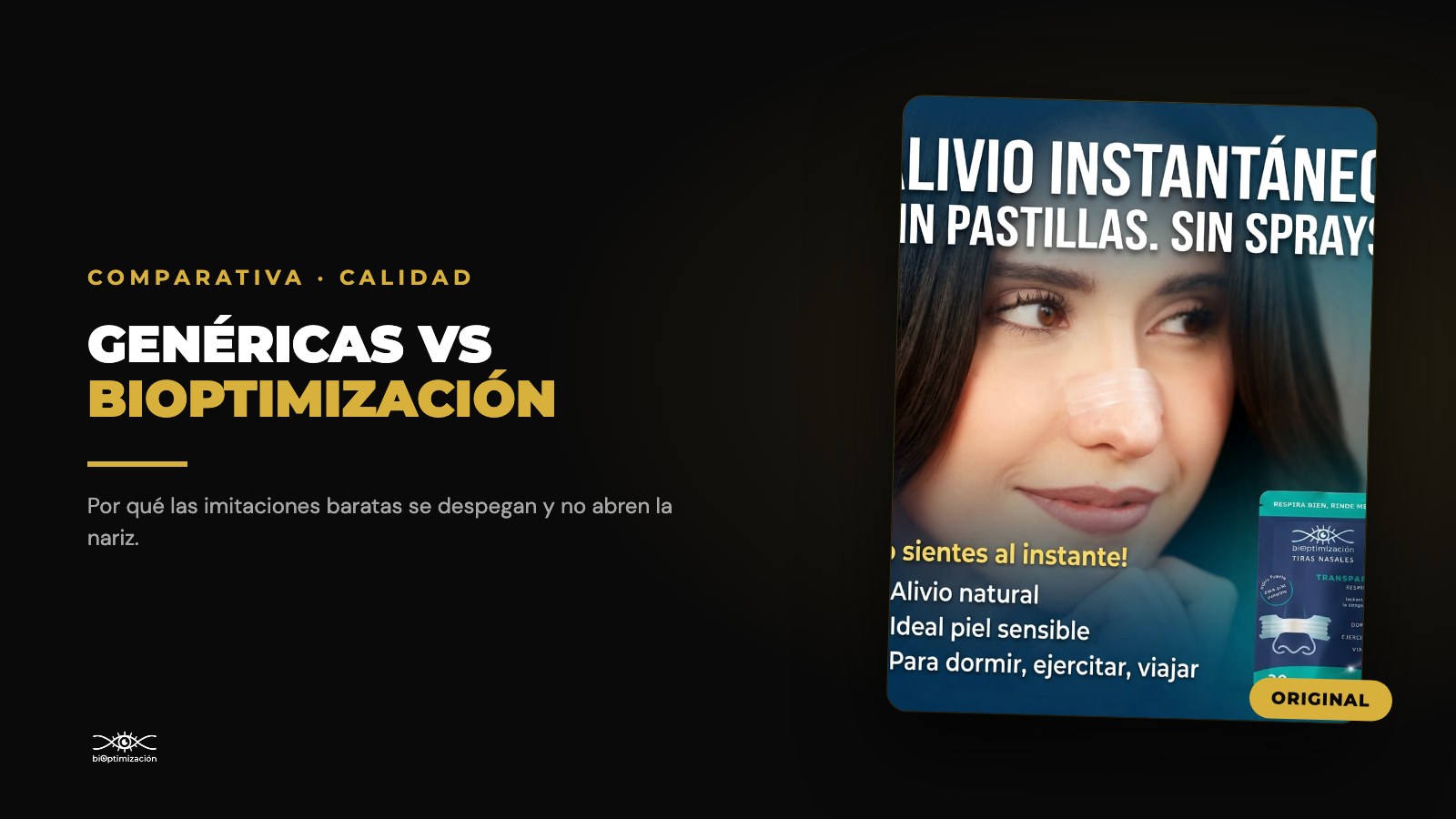 Tiras nasales genéricas vs biOptimización — cuál es la diferencia
