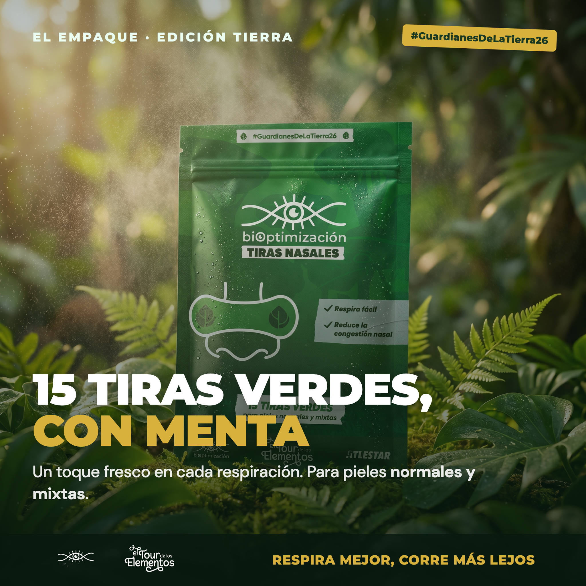 Empaque — 15 tiras verdes con menta