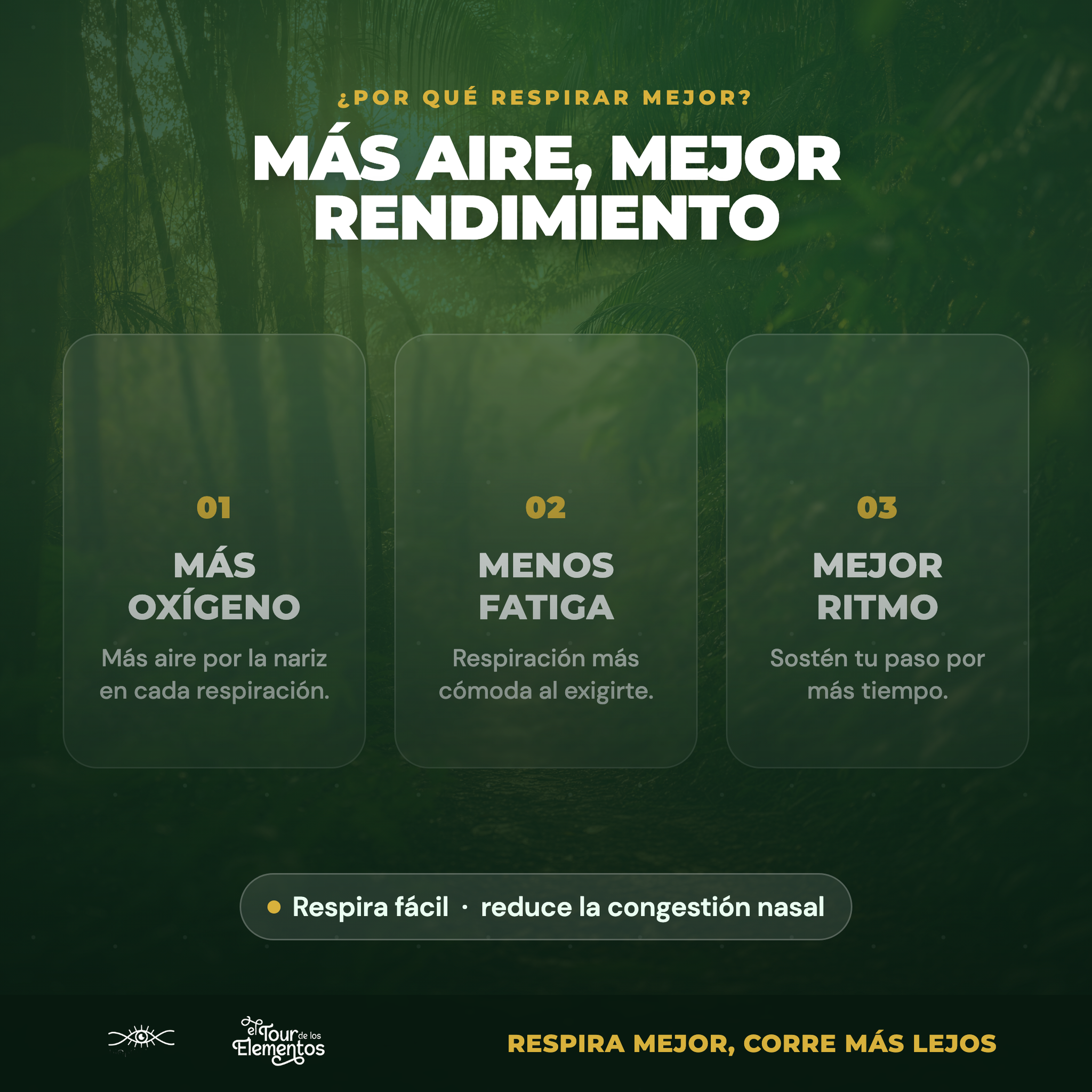 Beneficios — más oxígeno, menos fatiga, mejor ritmo