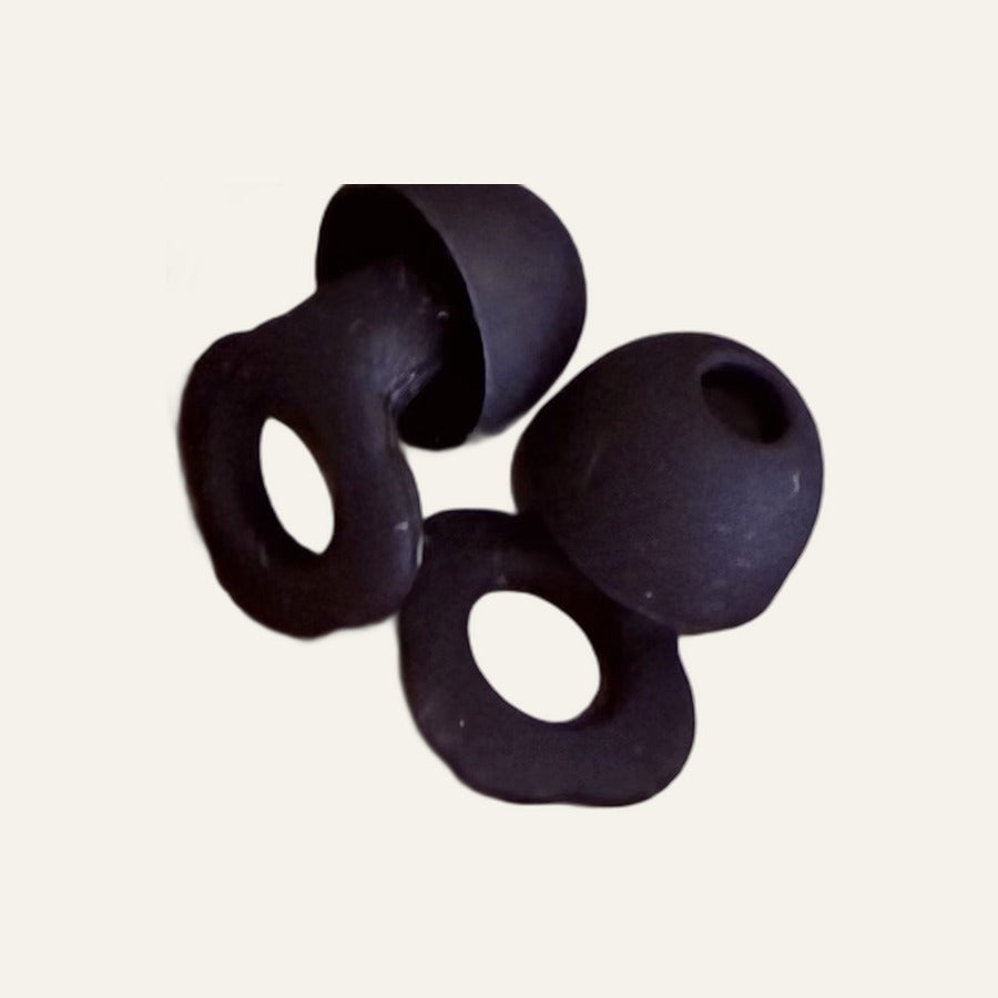 Tapones para dormir de silicona negra biOptimización — par con talla de repuesto