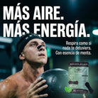 Tiras Nasales biOptimización - Variante Negro/Menta - Atleta en gym - Más aire, más energía - Respira como si nada te detuviera, con esencia de menta