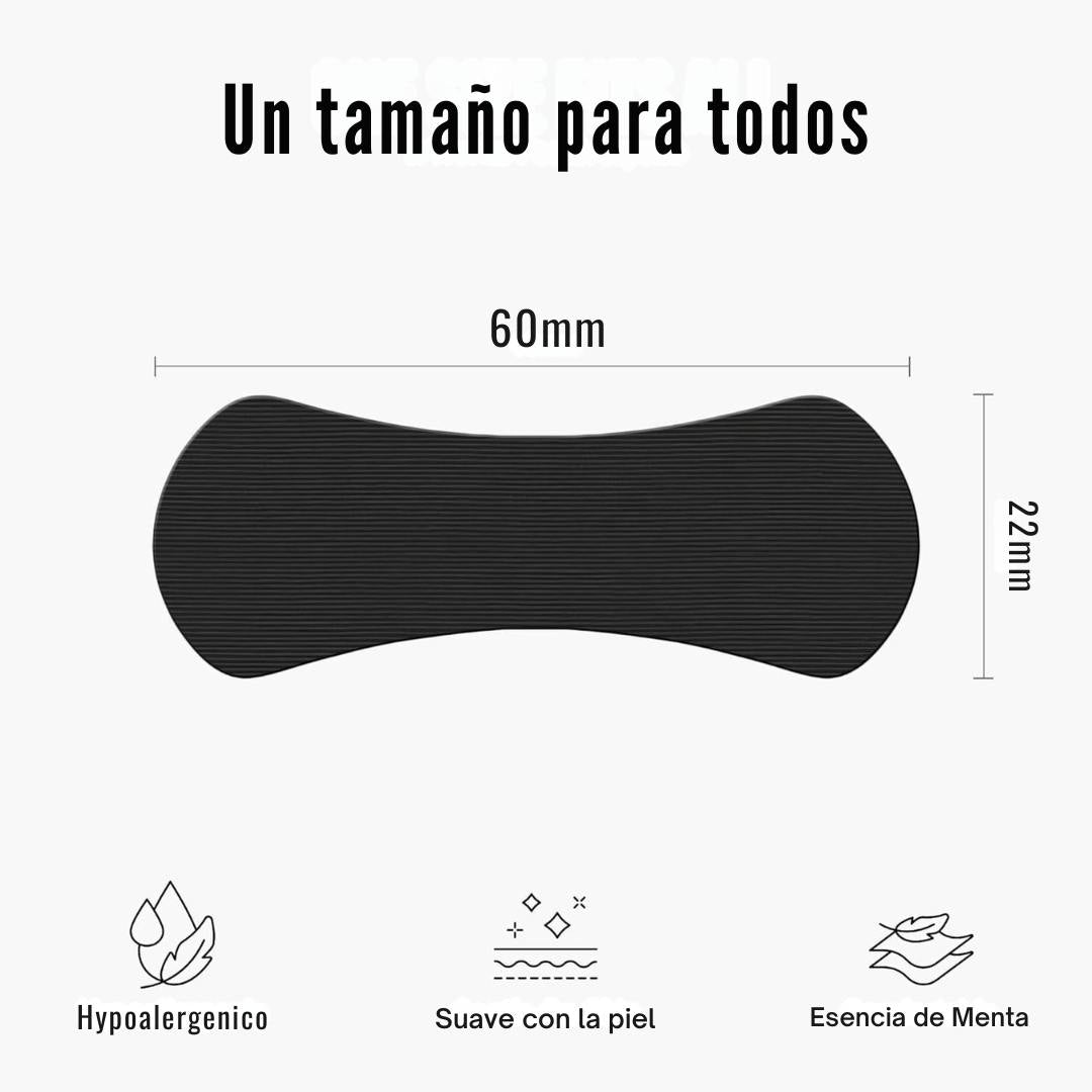 Tiras Nasales biOptimización - Negro/Menta - Tamaño único 60x22mm - Hipoalergénico, suave con la piel, esencia de menta